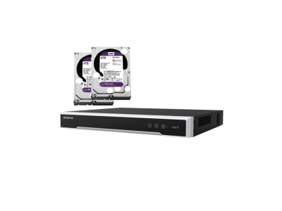 Hikvision DS-7616NI-Q2  Сетевой видеорегистратор на 16 IP камер + WD40PURX Жесткий диск(2 шт)